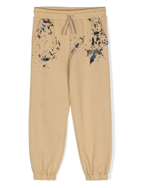 Moschino Kids paint-splatter logo-print track pants