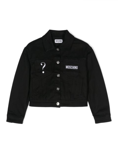 Moschino Kids logo-embroidered denim jacket