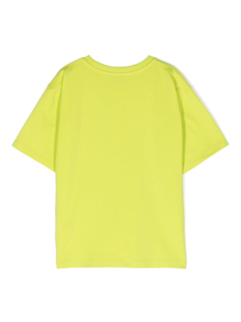 Shop Moschino Logo-flocked Cotton T-shirt In Green