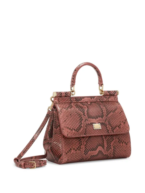 Dolce & Gabbana Sicily snakeskin-effect top-handle Bag