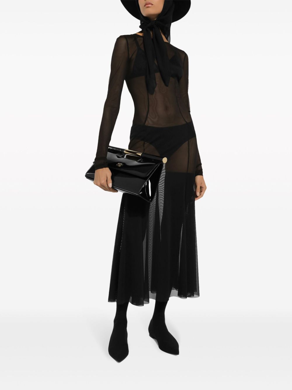 Shop Dolce & Gabbana Patent-leather Clutch Bag In Black