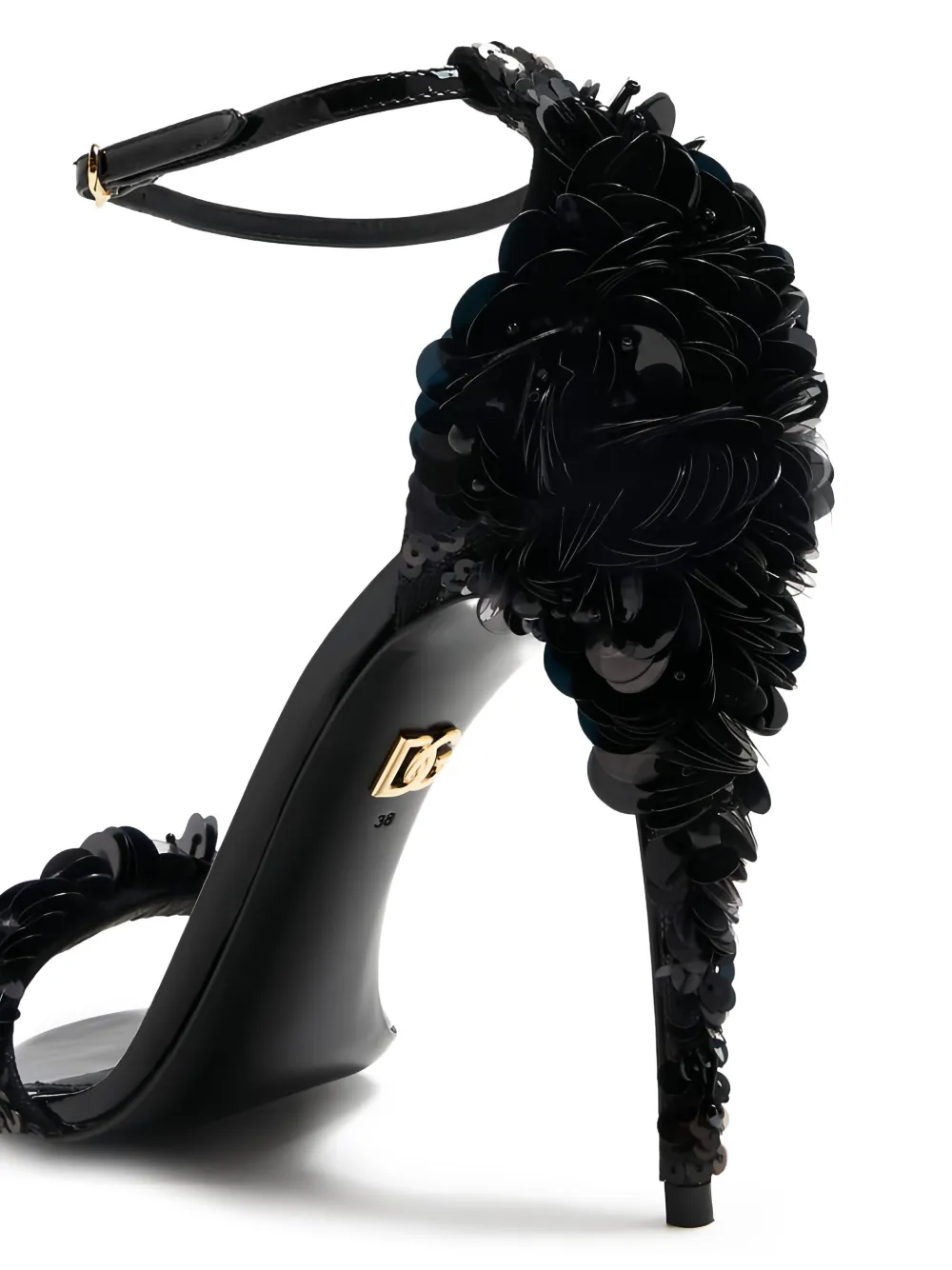Dolce & Gabbana 110mm sequin-embellished stiletto sandals Black
