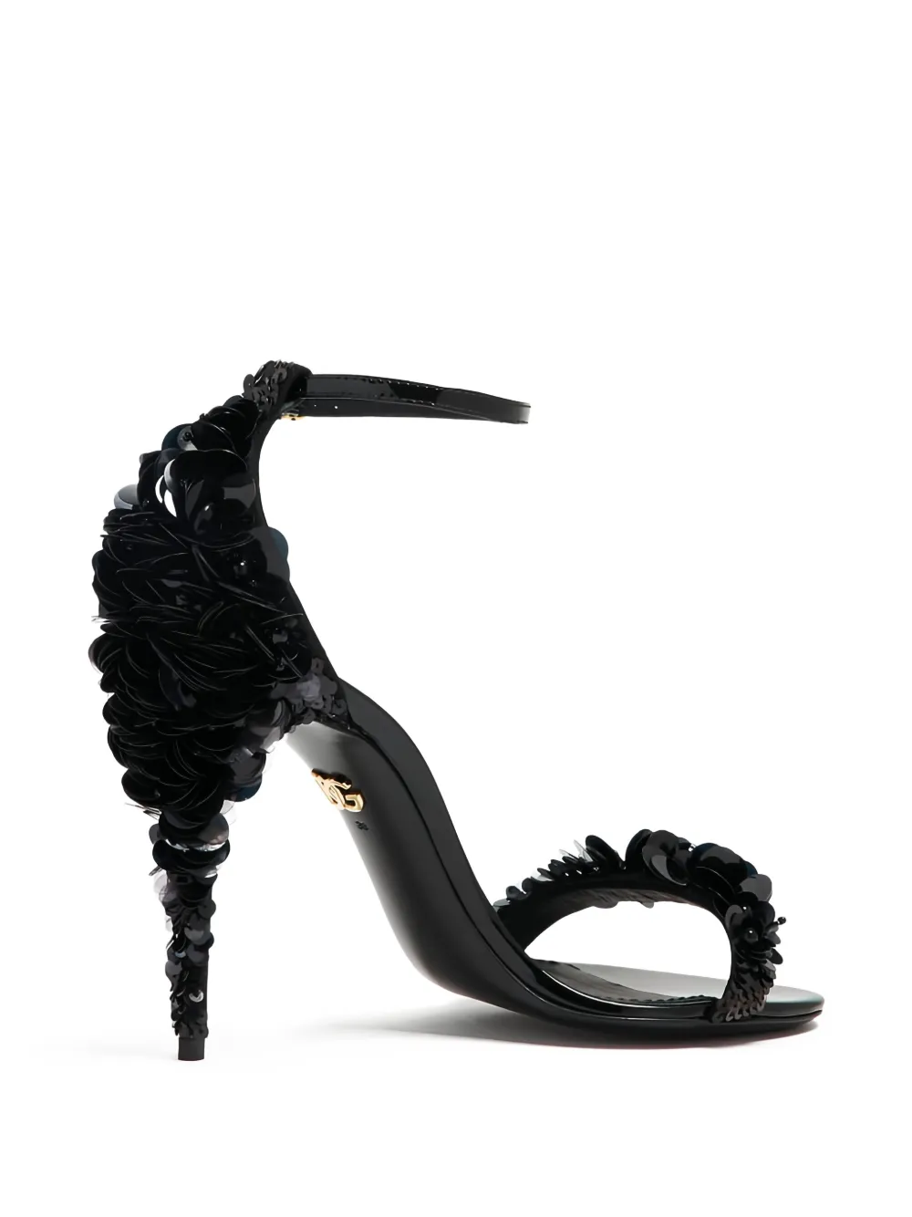 Dolce & Gabbana 110mm sequin-embellished stiletto sandals Black