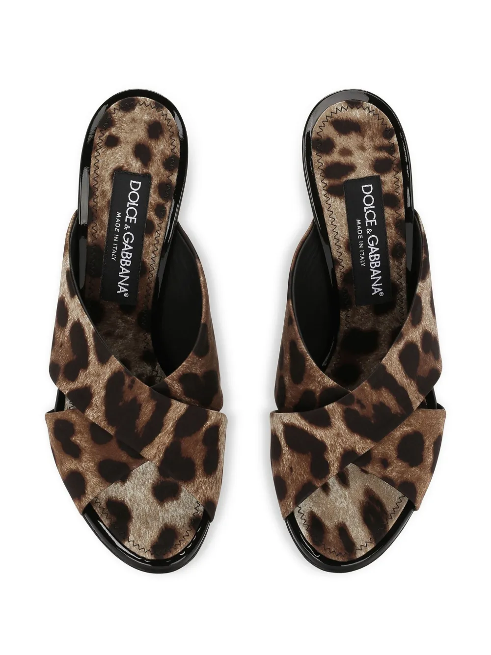 Shop Dolce & Gabbana Leopard-print Stiletto Mules In Braun