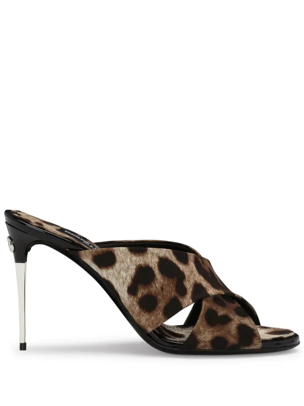 Dolce Gabbana leopard print Stiletto Mules Farfetch