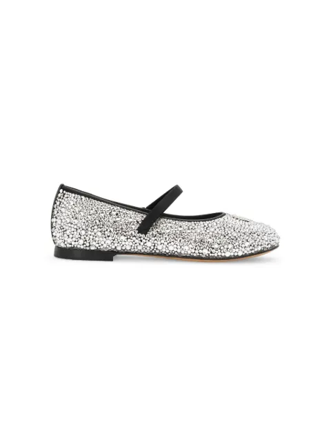 Dolce & Gabbana Kids flats con detalle de strass y placa del logo