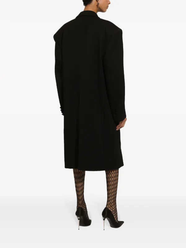 【極美品】DOLCE&GABBANA 裏地フラワーデザイン ピーコート Dolce & Gabbana フローラル コート | ブラック | FARFETCH JP
