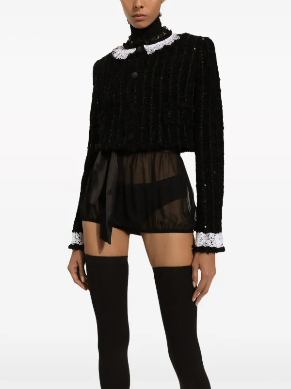 DOLCE & GABBANA スパンコールレース付きジャケット レディース