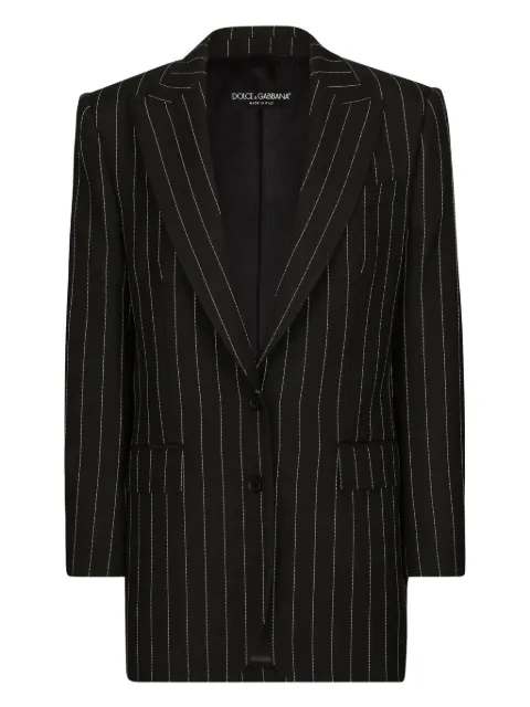 Dolce & Gabbana pinstripe padded-shoulder blazer