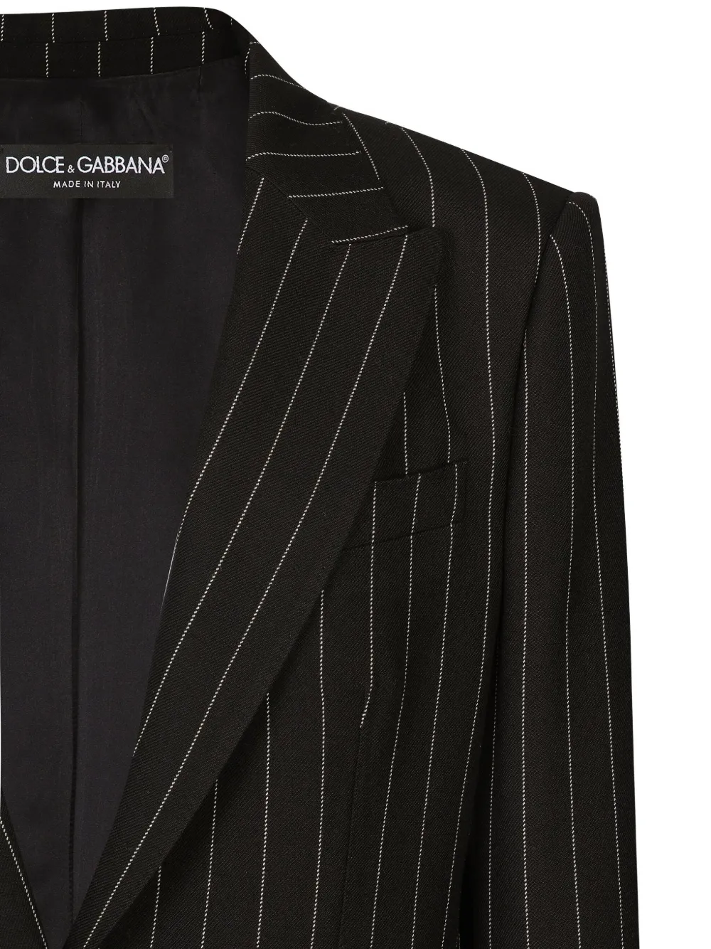 Dolce & Gabbana pinstripe padded-shoulder blazer Zwart