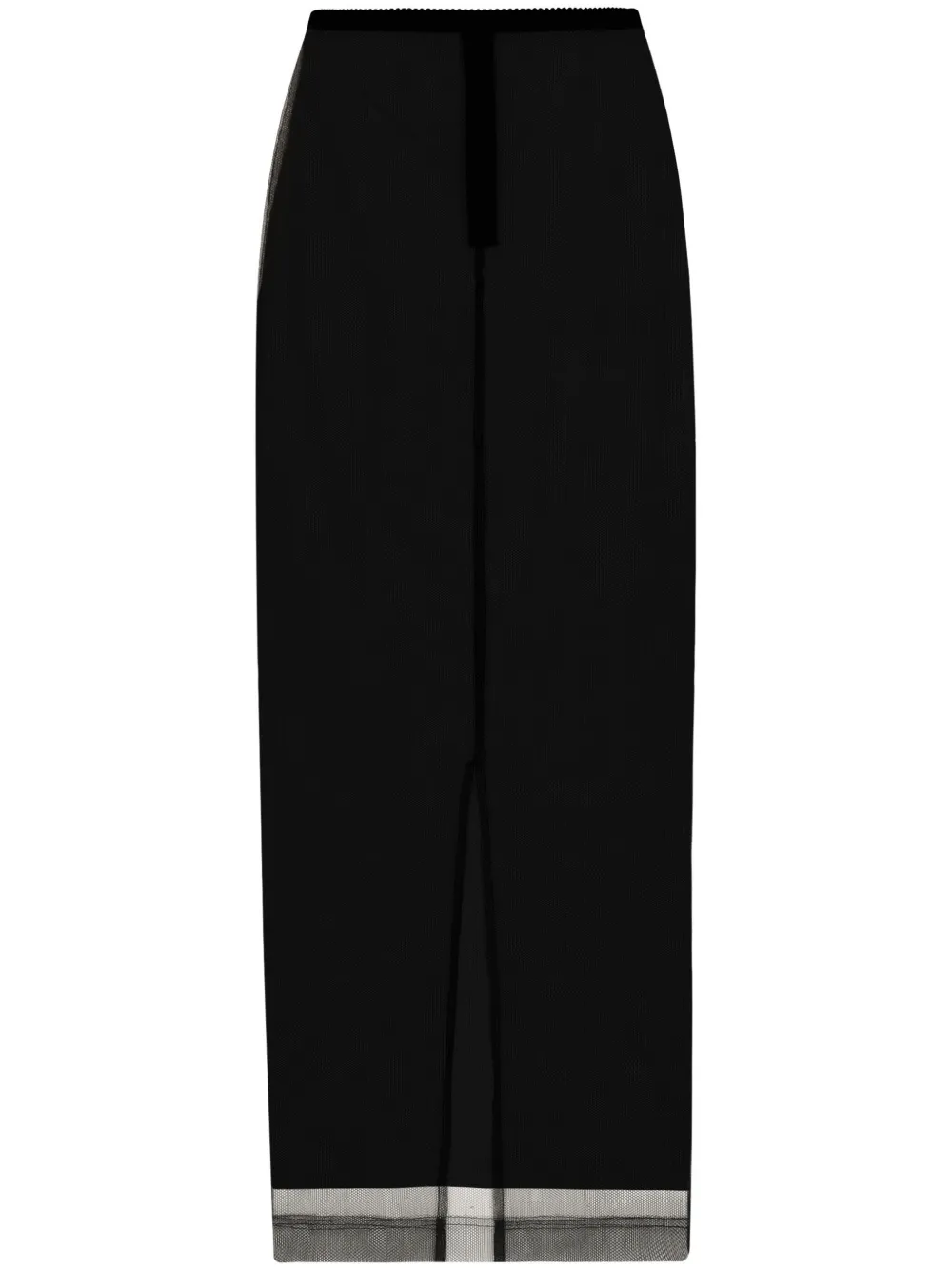 Dolce & Gabbana falda midi con ribete transparente | negro | Image 1