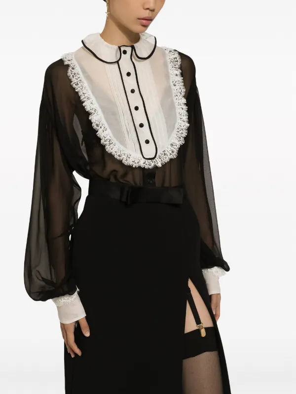 Dolce & Gabbana ビブカラー シャツ | ブラック | FARFETCH JP