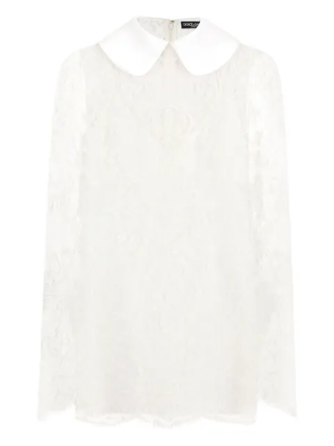 Dolce & Gabbana satin-neck lace mini dress