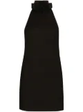 Dolce & Gabbana floral-appliqués sleeveless minidress - Black