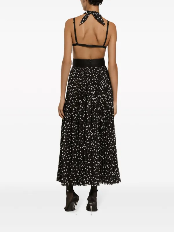 Dolce & Gabbana ポルカドット ホルターネックドレス | ブラック