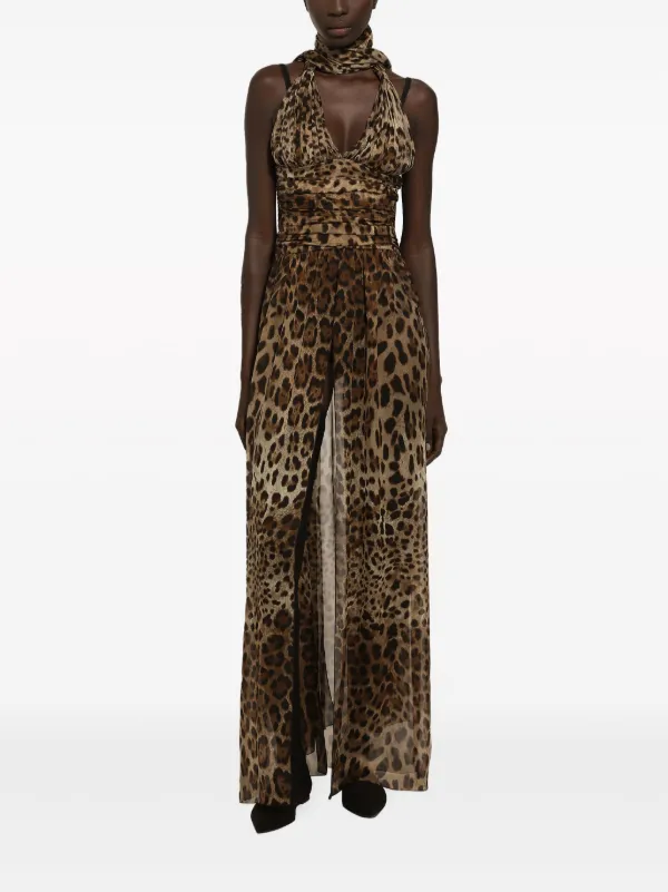 Dolce Gabbana Vestido De Fiesta De Seda Con Estampado De