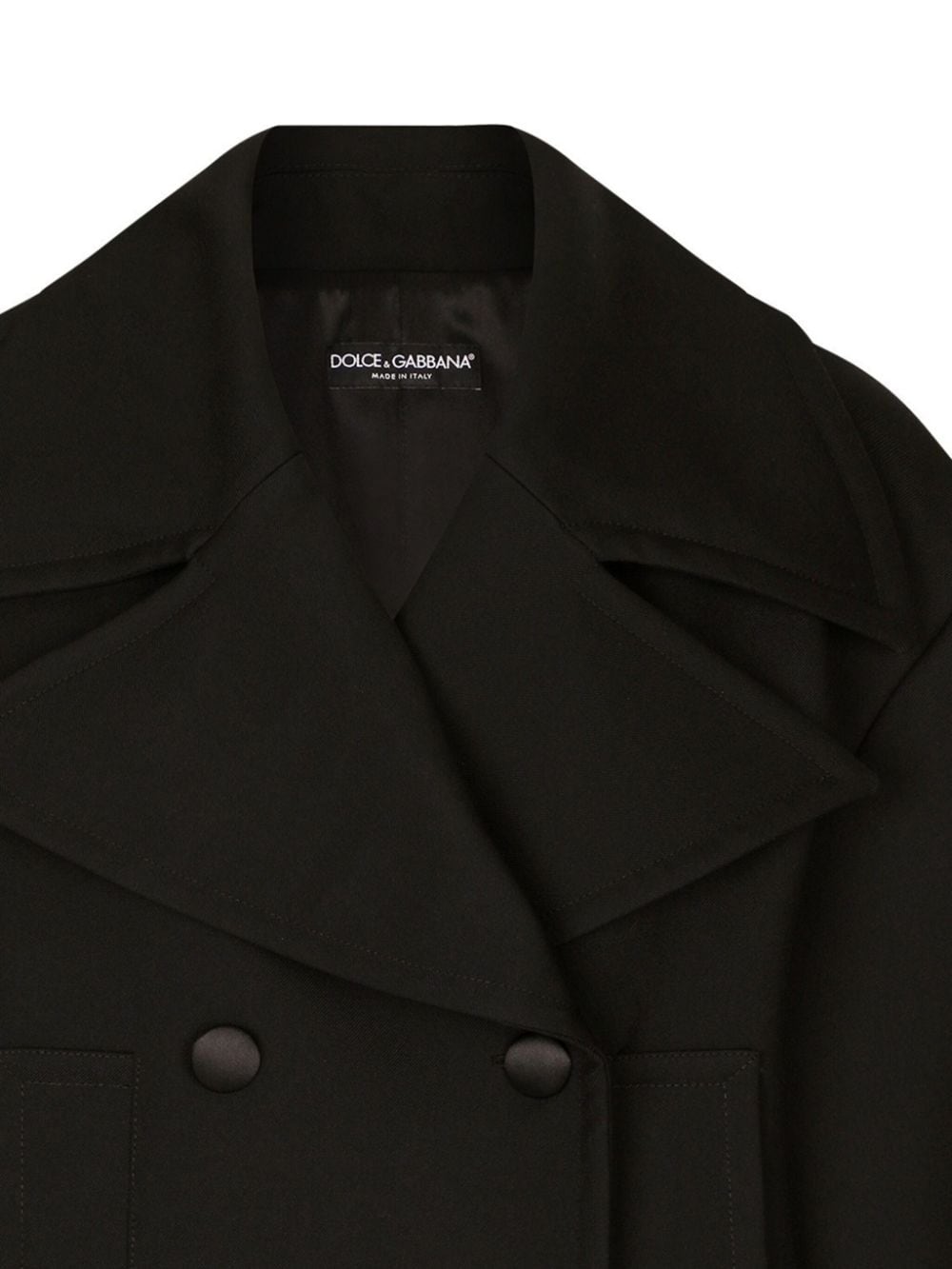 Shop Dolce & Gabbana Double-breasted Cropped Jacket In Black