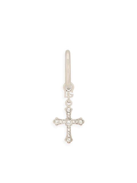Dolce & Gabbana crystal cross hoop earring