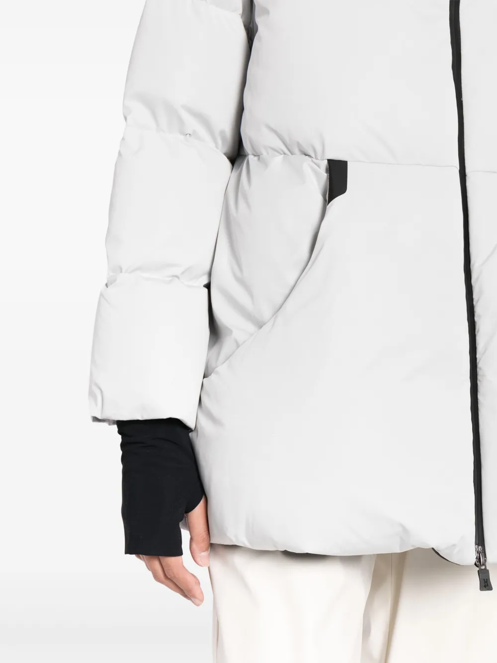 Herno Quilted Hooded Down Coat In Grey