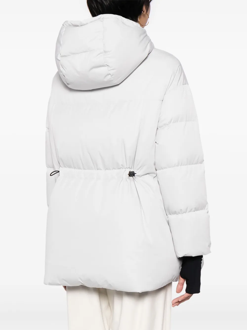 Herno Quilted Hooded Down Coat In Grey