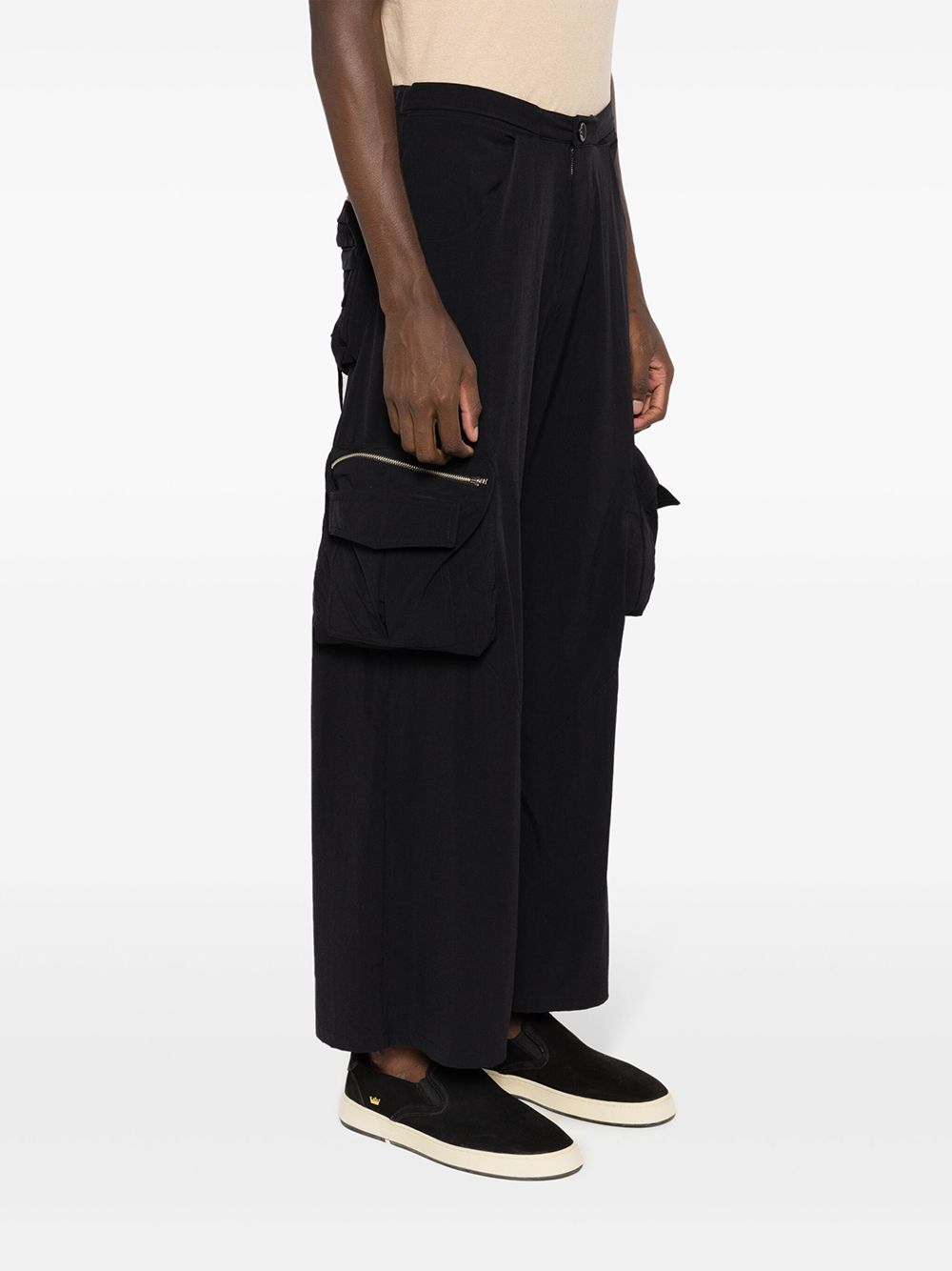 Shop Amir Slama X Mahaslama Multi-pocket Wide-leg Trousers In Black