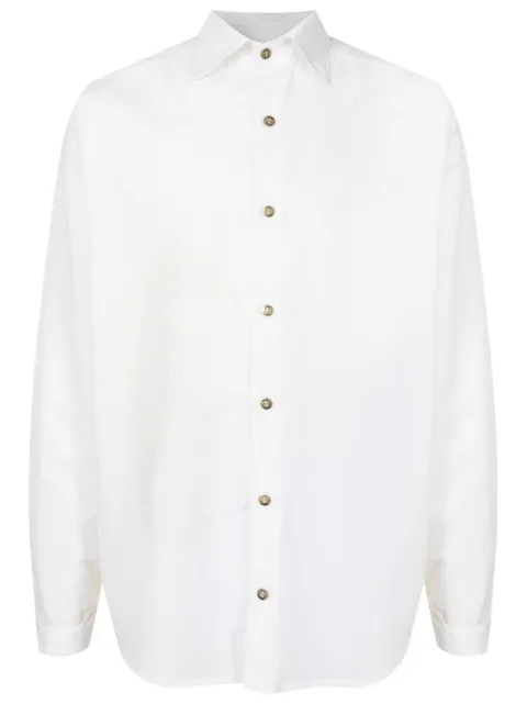 Amir Slama pattern-jacquard linen blend shirt
