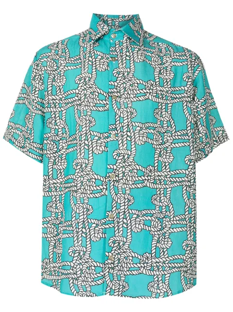 Amir Slama knot-print linen-blend shirt