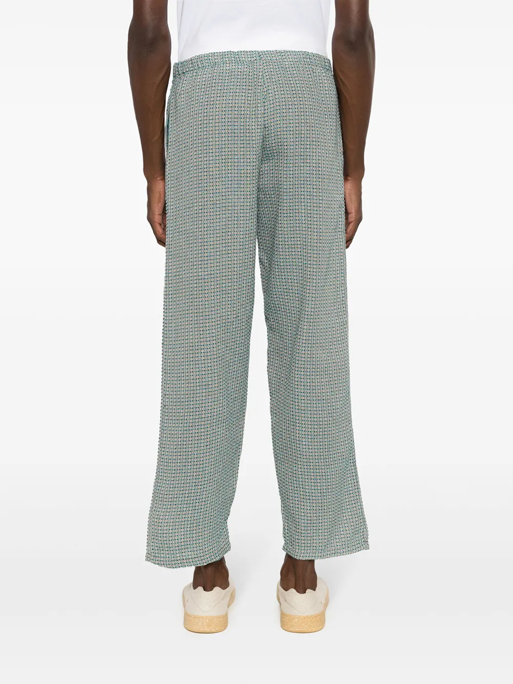 Shop Amir Slama X Mahaslama Cropped Straight-leg Trousers In Green