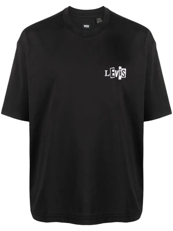 Levi s t shirt En Coton Melange a Logo Imprime Noir FARFETCH DZ