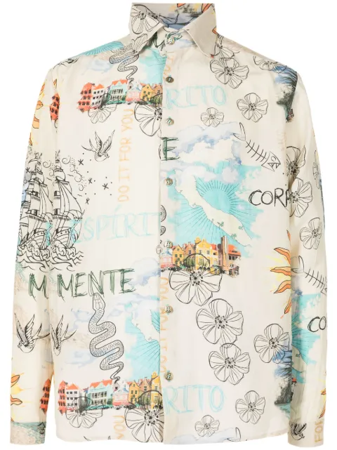 Amir Slama graphic-print button-up shirt