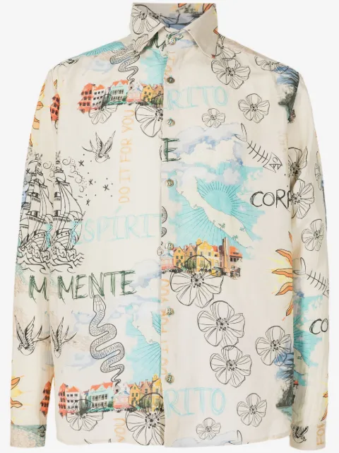 Amir Slama graphic-print button-up shirt