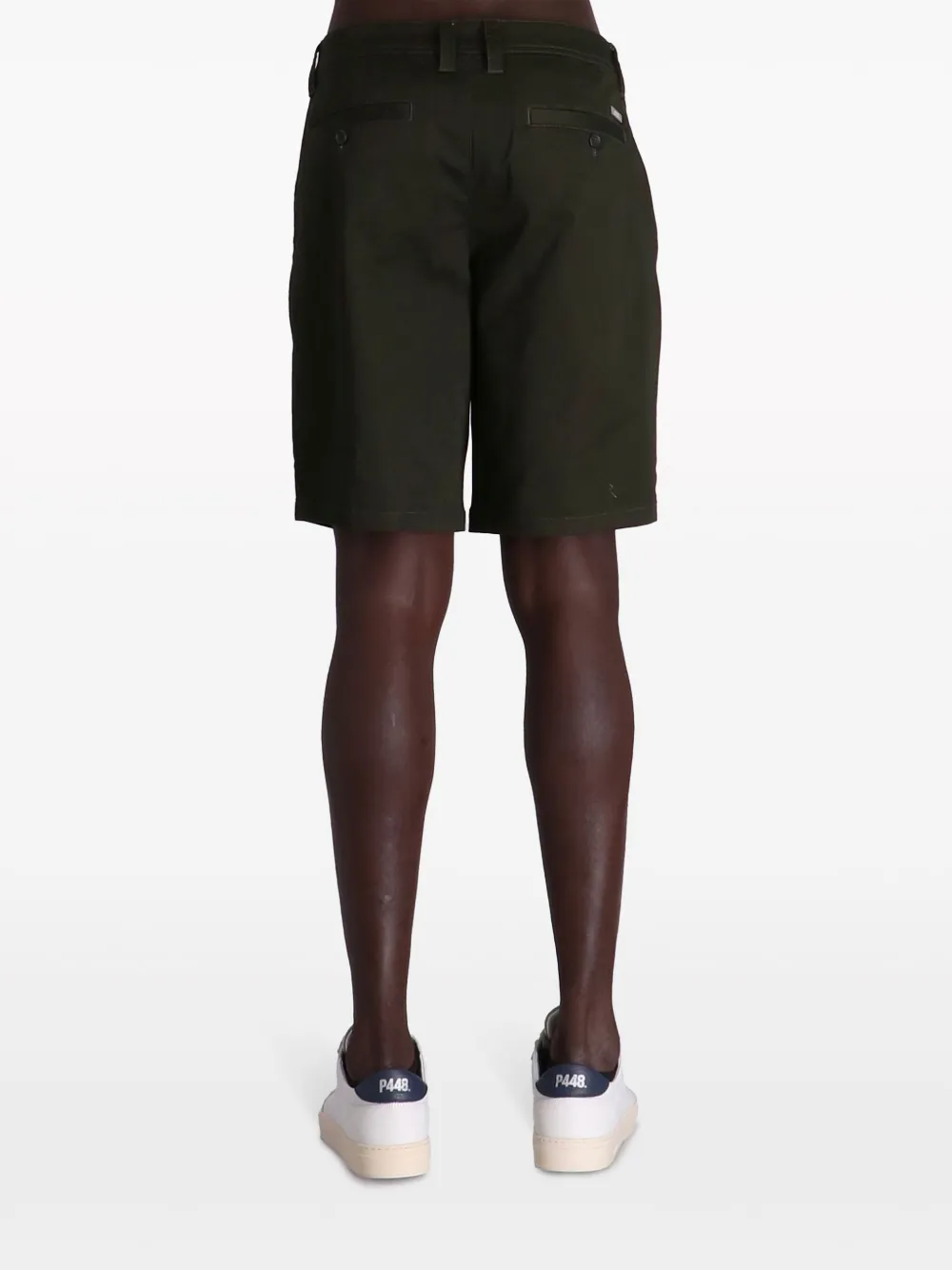 Shop Armani Exchange Logo-tag Bermuda Shorts In Black