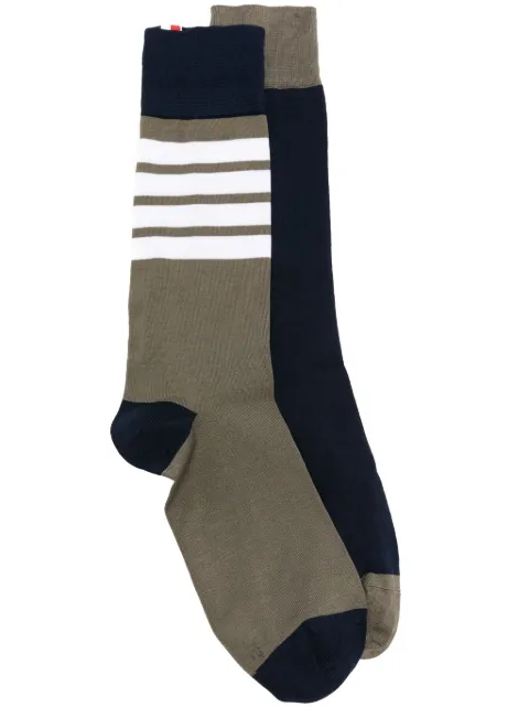 Thom Browne grosgrain-tab colour-block socks