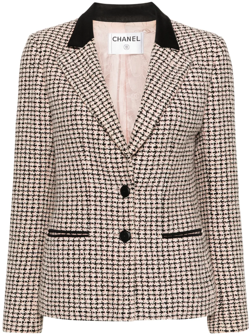 CHANEL Pre-Owned Jack met pied-de-poule print Roze