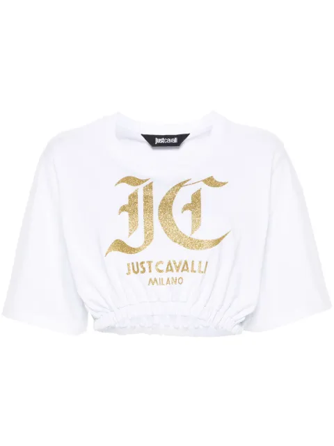 Just Cavalli تيشيرت قطن بطبعة شعار الماركة