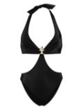 Just Cavalli metallic-snake one-piece - Black