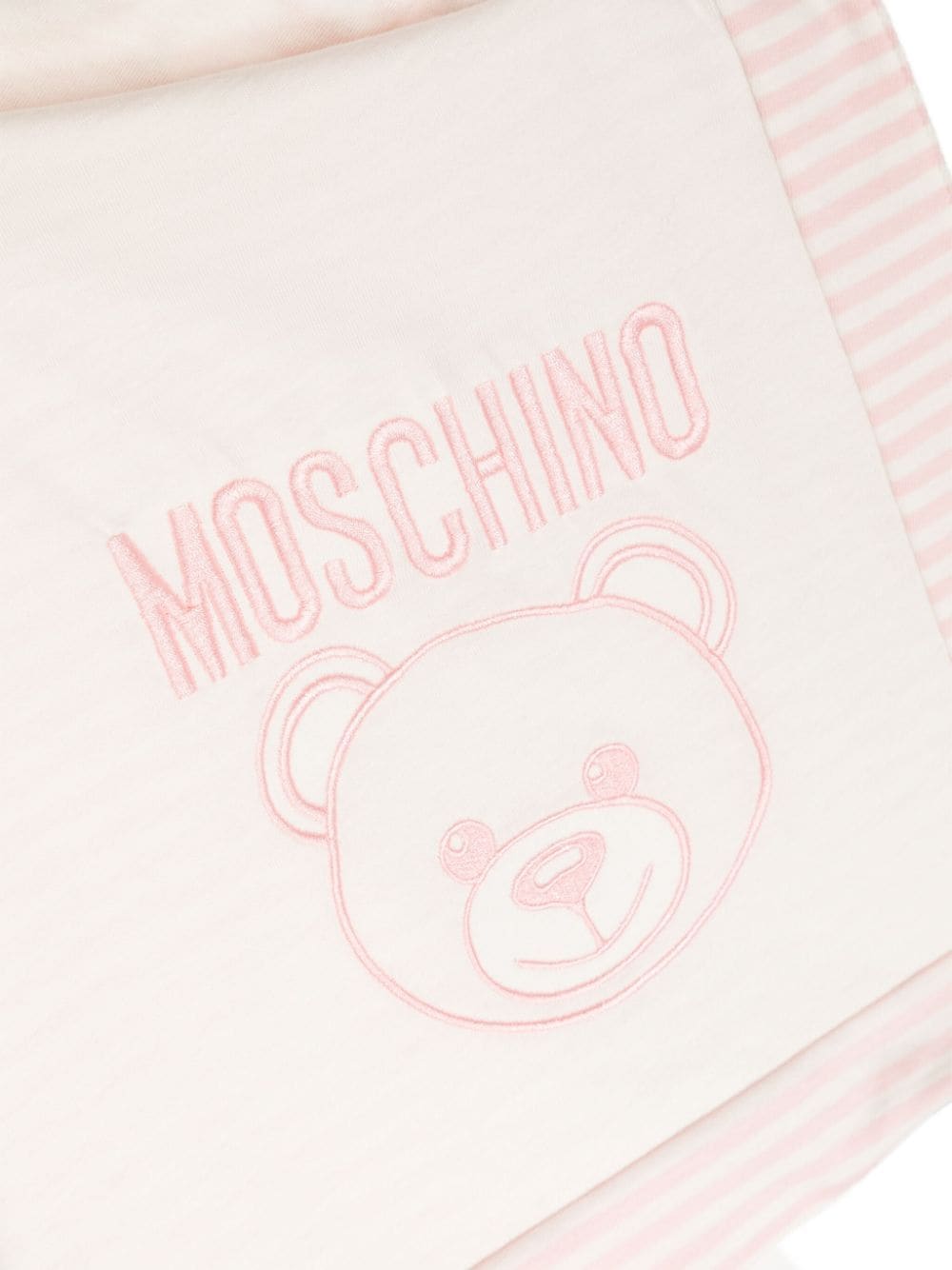 Moschino Kids Deken met geborduurd logo Wit
