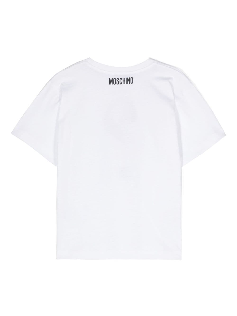 Shop Moschino Logo-print Cotton T-shirt In Weiss