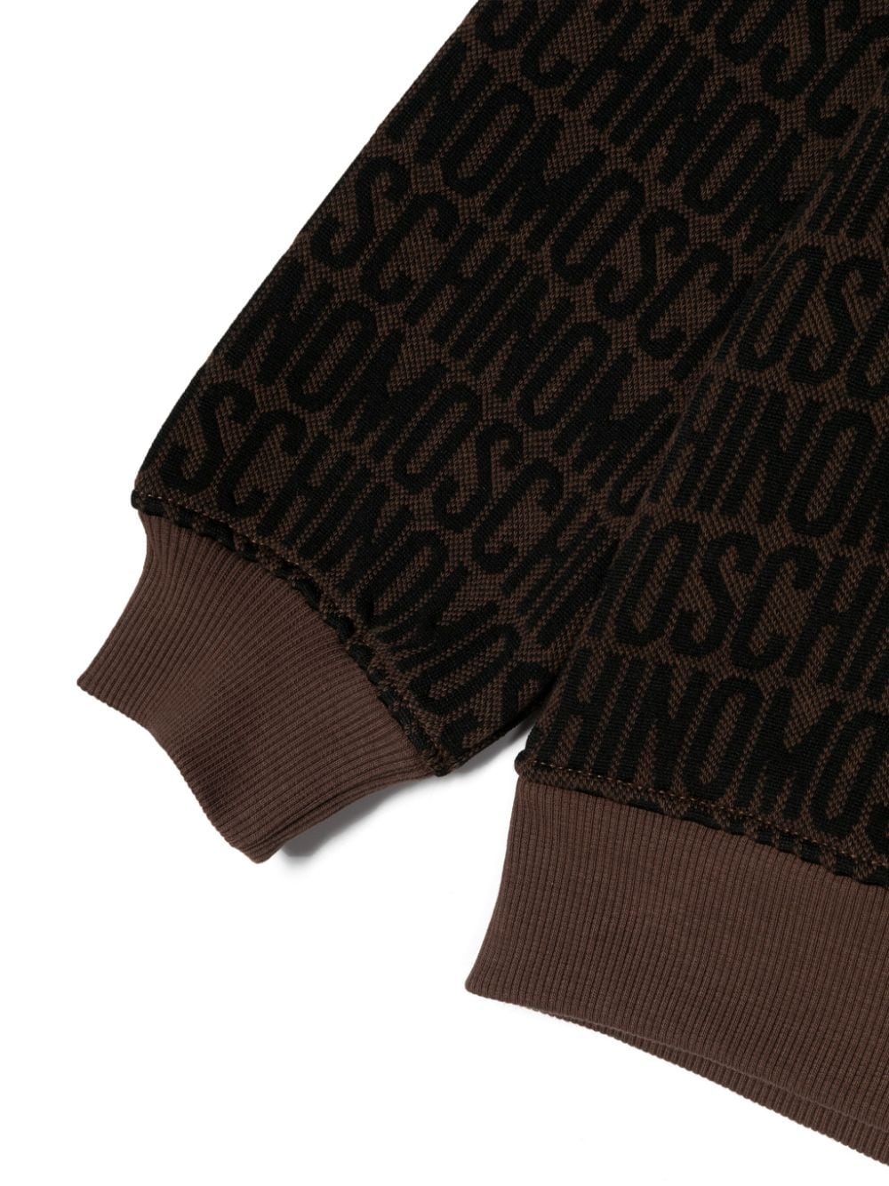 Shop Moschino Monogram-pattern Crew-neck Sweatshirt In Brown