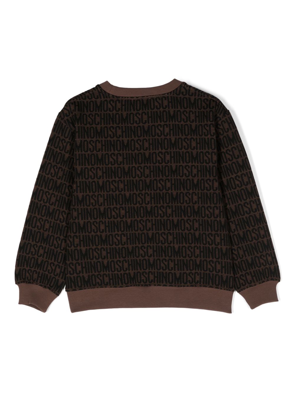 Moschino Kids Sweater met V-hals - Bruin