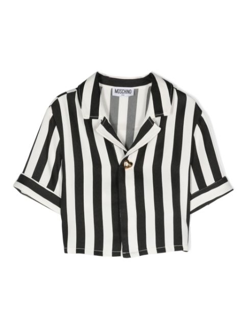 Moschino Kids cropped striped-pattern blouse