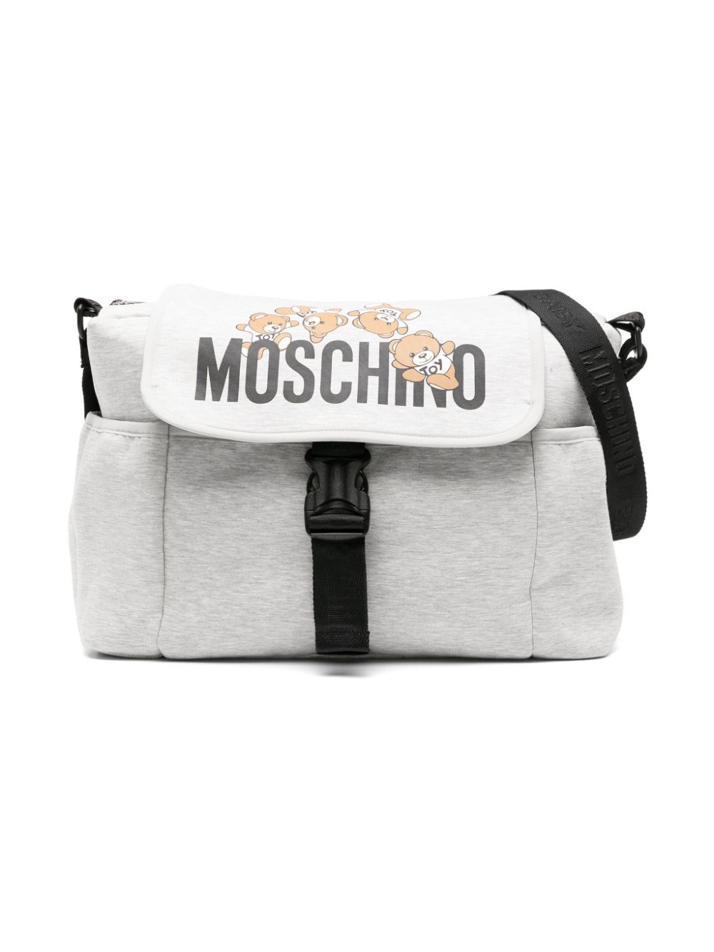 Moschino Logo-print Changing Mat And Bag Set In Grey