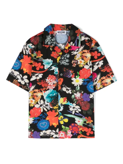 Moschino Kids floral-print cotton shirt