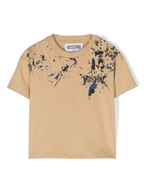 Moschino Kids splatter-print cotton T-shirt