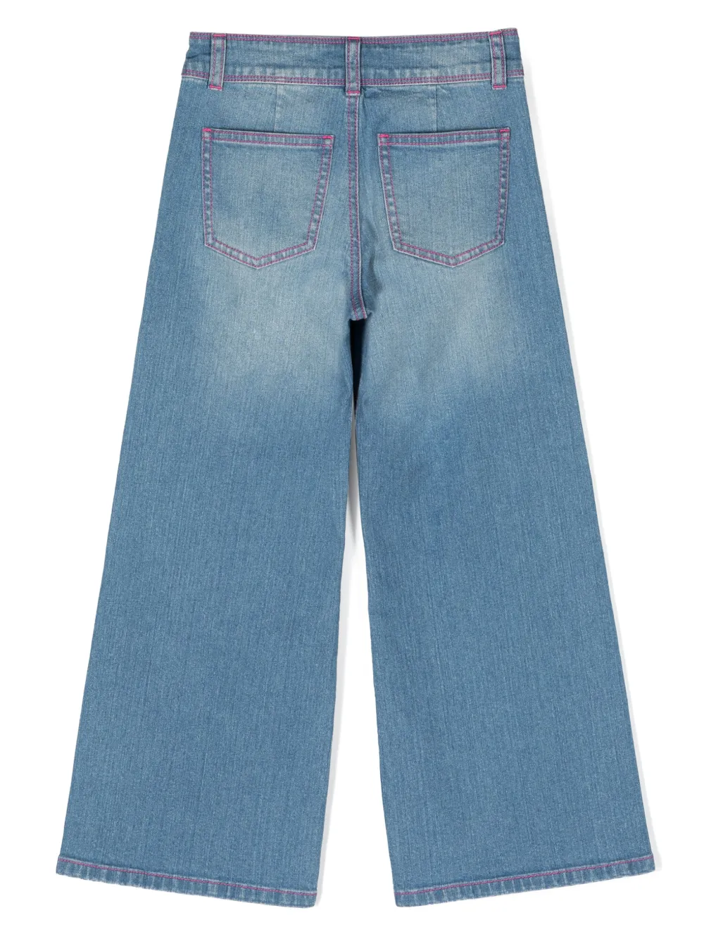 Moschino Kids Straight jeans met logoprint - Blauw