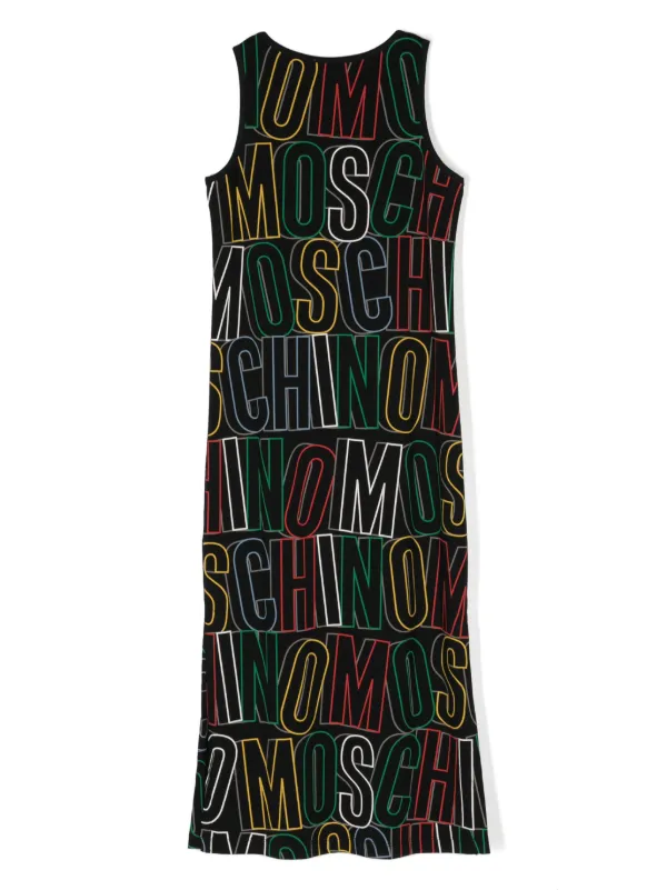 Moschino Kids logo print Sleeveless Maxi Dress Black FARFETCH AE