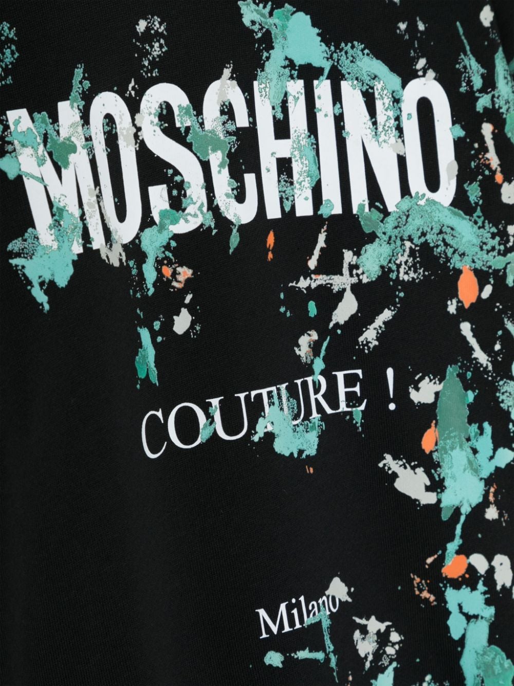 Shop Moschino Paint Splatter-print Cotton Sweatshirt In Black