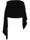 The Attico strapless draped crop top - Black
