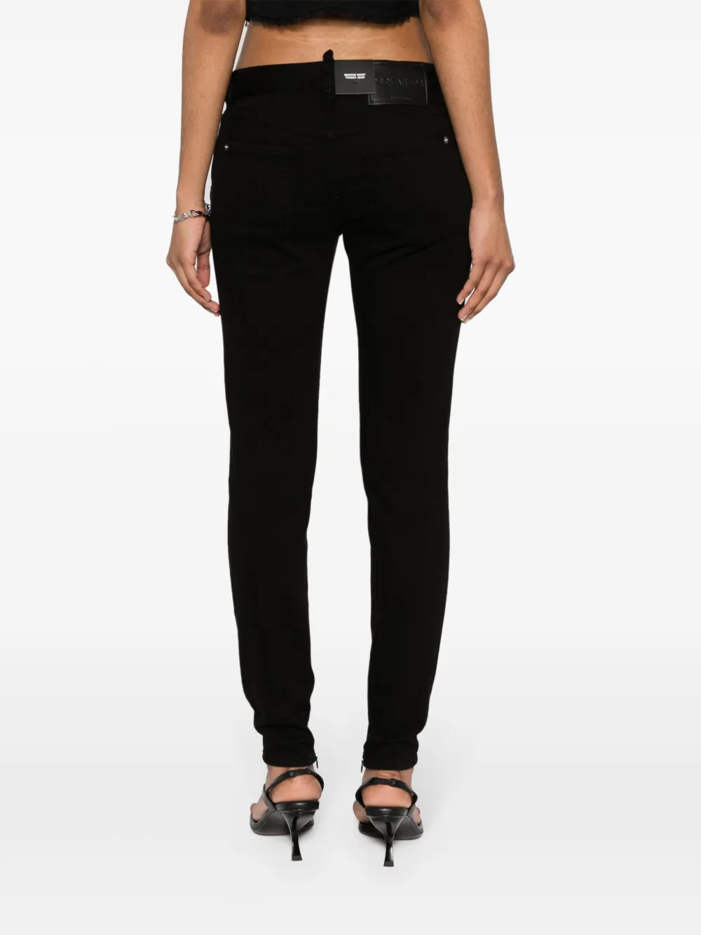 Shop Dsquared2 Twiggy Mid-rise Skinny Jeans In Black