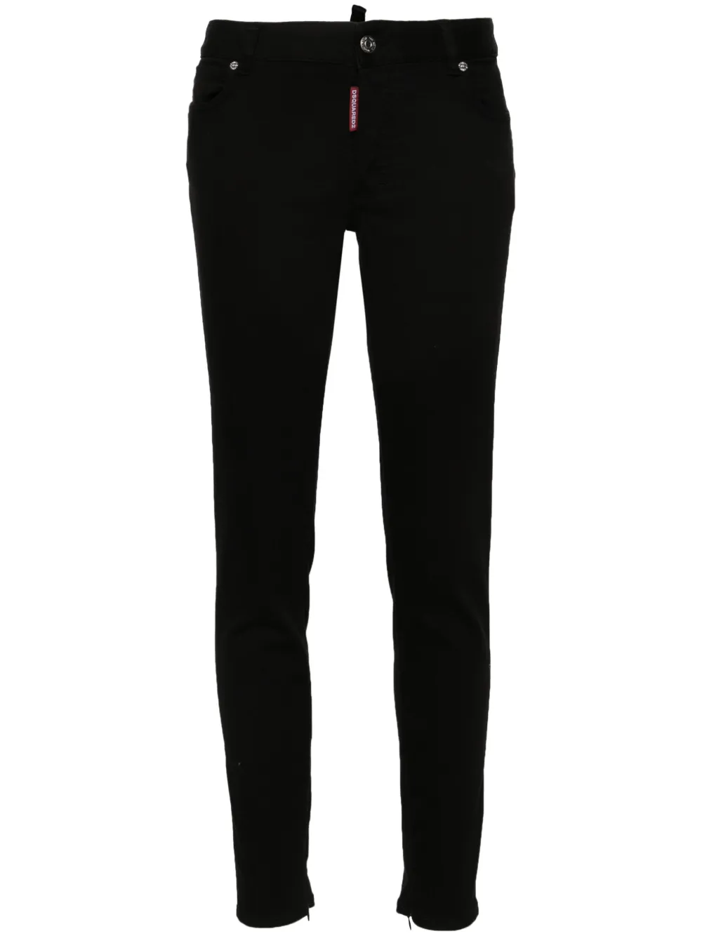 Shop Dsquared2 Twiggy Mid-rise Skinny Jeans In Black